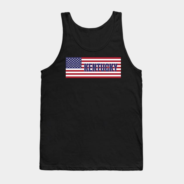 Kentucky State in American Flag Tank Top by aybe7elf